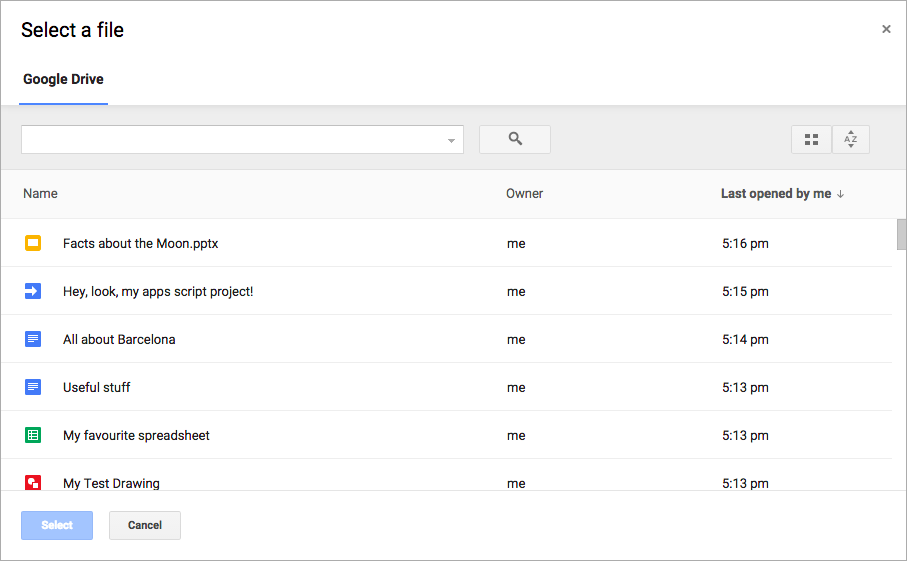 File picker API